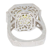 Emerald Yellow Lemon Quartz sterling silver ring showcasing intricate design and gemstone elegance.